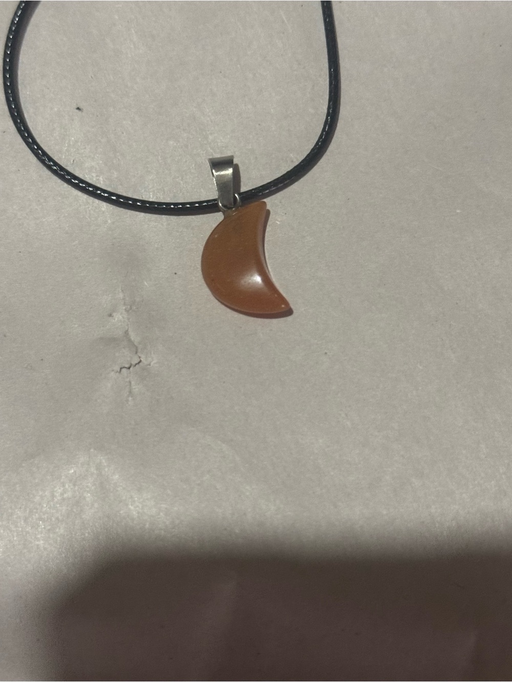 Brown Crescent Moon Pendant Necklace - Women Jewelry